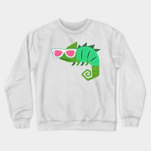 Swaggy chameleons with sunglasses Crewneck Sweatshirt by Faeblehoarder